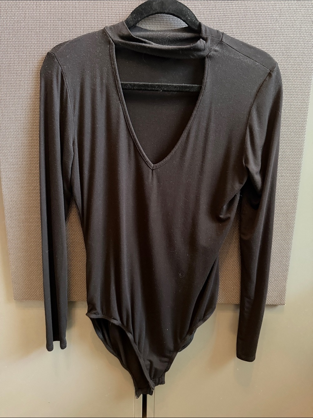 Kendall & Kylie Black V-Neck Long Sleeve Bodysuit